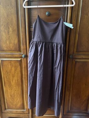 NWT Zara Chocolate Brown spaghetti strap Dress
